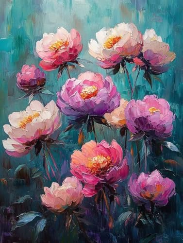Diamond Painting Blume Diamond Painting Erwachsene, 5D DIY Crystal Art Anlage Muster Quadratische Steine Vollbohrer Mosaik Bastelset Erwachsene für Zimmer Deko, Geschenke (60x80cm) -yym250751N5F von YANGYUMBOU