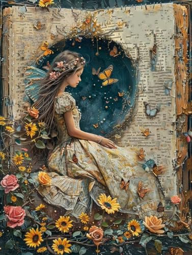 Diamond Painting Frau Diamond Painting Erwachsene, 5D DIY Crystal Art Buch Muster Quadratische Steine Vollbohrer Mosaik Bastelset Erwachsene für Zimmer Deko, Geschenke für Frauen 40x55cm -yym250781 von YANGYUMBOU