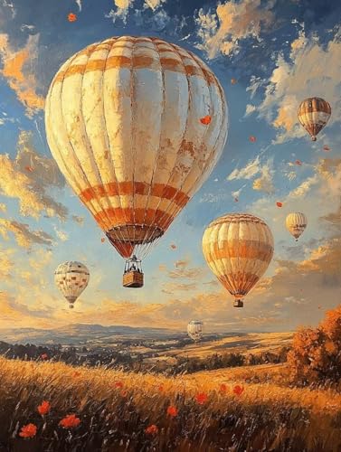Diamond Painting Heißluftballon Diamond Painting Erwachsene, Crystal Art Landschaft Muster Quadratische Steine Vollbohrer Mosaik Bastelset Erwachsene für Zimmer Deko, Geschenke 60 x 80 cm -yym250765 von YANGYUMBOU