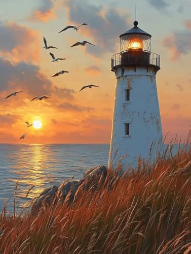 Diamond Painting Landschaft Diamond Painting Erwachsene, Crystal Art Sonnenuntergang Muster Quadratische Steine Vollbohrer Mosaik Bastelset Erwachsene für Zimmer Deko, Geschenke (40x55cm) -yym25078Q von YANGYUMBOU
