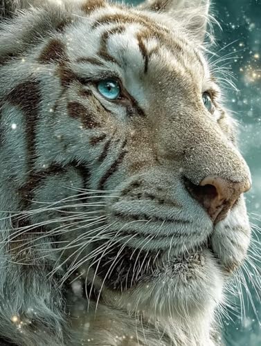 Diamond Painting Tiger Diamond Painting Erwachsene, 5D DIY Crystal Art Tier Muster Quadratische Steine Vollbohrer Mosaik Bastelset Erwachsene für Zimmer Deko, Geschenke für Frauen (20x30cm) -yym2507H9 von YANGYUMBOU