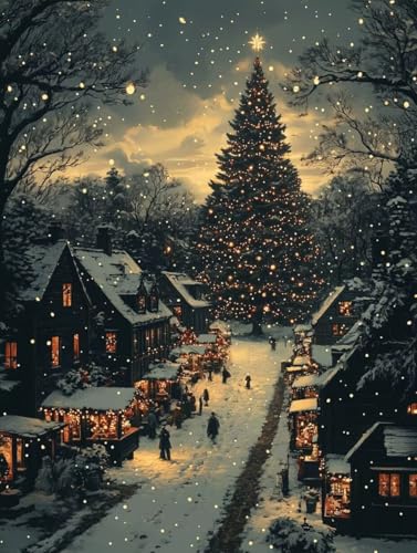 Diamond Painting Winter Diamond Painting Erwachsene, 5D DIY Crystal Art Baum Muster Quadratische Steine Vollbohrer Mosaik Bastelset Erwachsene für Zimmer Deko, Geschenke 20 x 30 cm -yym250769D09 von YANGYUMBOU