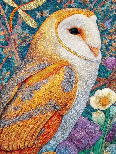Eule Diamond Painting 35x50cm, Diamant Painting Bilder Blume Crystal Art 5D DIY Eckige Steine Diamant Malerei Cross Stitch Stickerei Basteln Erwachsene für Deko Wohnzimmer, Geschenke -yym2507NV von YANGYUMBOU