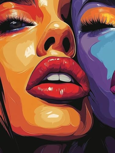 Frau Diamond Painting 25x35cm, Diamant Painting Bilder Lippen Crystal Art 5D DIY Eckige Steine Diamant Malerei Cross Stitch Stickerei Basteln Erwachsene für Deko Wohnzimmer, Geschenke -yym250796 von YANGYUMBOU