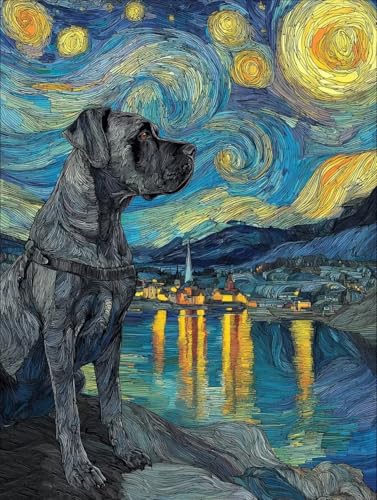Hund Diamond Painting (25x35cm), Diamant Painting Bilder Sternenhimmel Crystal Art Eckige Steine Diamant Malerei Cross Stitch Stickerei Basteln Erwachsene für Deko Wohnzimmer, Geschenke -yym25077P von YANGYUMBOU