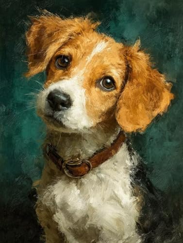 Hund Diamond Painting (70x95cm), Diamant Painting Bilder Tier Crystal Art 5D DIY Eckige Steine Diamant Malerei Cross Stitch Stickerei Basteln Erwachsene für Deko Wohnzimmer, Geschenke -yym250781 von YANGYUMBOU