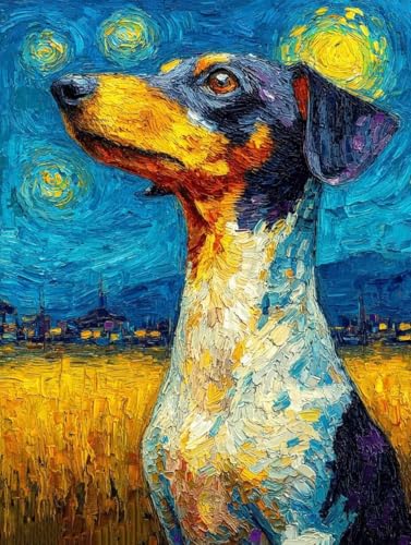 Hund Diamond Painting (90x120cm), Diamant Painting Bilder Sternenhimmel Crystal Art Eckige Steine Diamant Malerei Cross Stitch Stickerei Basteln Erwachsene für Deko Wohnzimmer, Geschenke -yym250776 von YANGYUMBOU