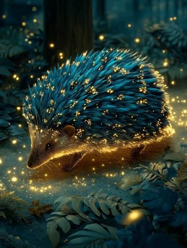 Igel Diamond Painting 35x50cm, Diamant Painting Bilder Tier Crystal Art 5D DIY Eckige Steine Diamant Malerei Cross Stitch Stickerei Basteln Erwachsene für Deko Wohnzimmer, Geschenke -yym2507U5XZQ von YANGYUMBOU