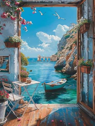 Landschaft Diamond Painting (50x70cm), Diamant Painting Bilder Landschaft Crystal Art Eckige Steine Diamant Malerei Cross Stitch Stickerei Basteln Erwachsene für Deko Wohnzimmer, Geschenke -yym25073S von YANGYUMBOU