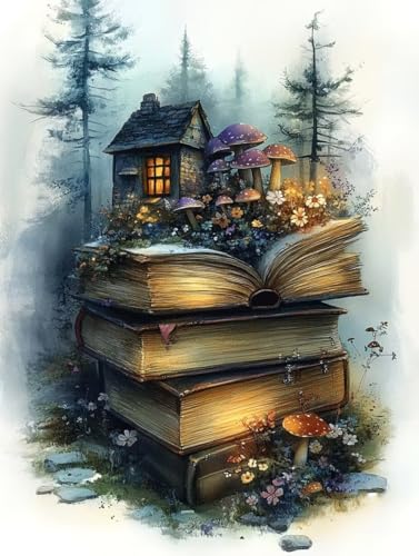 Pilz Diamond Painting (25x35cm), Diamant Painting Bilder Buch Crystal Art 5D DIY Eckige Steine Diamant Malerei Cross Stitch Stickerei Basteln Erwachsene für Deko Wohnzimmer, Geschenke -yym2507KU von YANGYUMBOU
