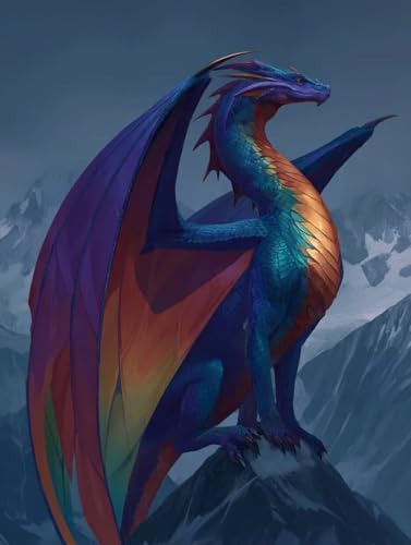 Tier Diamond Painting (35x50cm), Diamant Painting Bilder Drachen Crystal Art 5D DIY Eckige Steine Diamant Malerei Cross Stitch Stickerei Basteln Erwachsene für Deko Wohnzimmer, Geschenke -yym2507Y3 von YANGYUMBOU