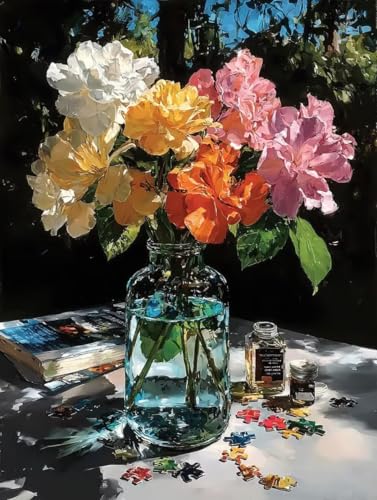 Vase Diamond Painting 35 x 50 cm, Diamant Painting Bilder Blume Crystal Art 5D DIY Eckige Steine Diamant Malerei Cross Stitch Stickerei Basteln Erwachsene für Deko Wohnzimmer, Geschenke -yym2507R5 von YANGYUMBOU