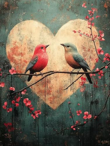 Vogel Diamond Painting 50x70cm, Diamant Painting Bilder Blume Crystal Art 5D DIY Eckige Steine Diamant Malerei Cross Stitch Stickerei Basteln Erwachsene für Deko Wohnzimmer, Geschenke -yym250737 von YANGYUMBOU