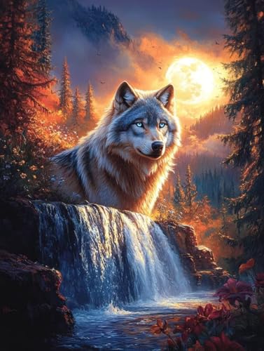 Wolf Diamond Painting 70 x 95 cm, Diamant Painting Bilder Fallen Crystal Art 5D DIY Eckige Steine Diamant Malerei Cross Stitch Stickerei Basteln Erwachsene für Deko Wohnzimmer, Geschenke -yym2507H4 Wolf Diamond Painting 70 x 95 cm, Diamant Painting Bilder Fallen Crystal Art 5D DIY Eckige Steine Diamant Malerei Cross Stitch Stickerei Basteln Erwachsene für Deko Wohnzimmer, Geschenke -yym2507H4 von YANGYUMBOU