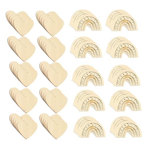 YANINEE 100 PCS Regenbogen Taufe Deko, Herz-Regenbogen-Confetti aus Holz in Regenbogenfarben für Taufe und Kommunion YANINEE 100 PCS Regenbogen Taufe Deko, Herz-Regenbogen-Confetti aus Holz in Regenbogenfarben für Taufe und Kommunion von YANINEE