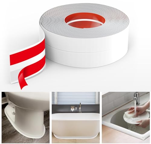 Dichtungsband Selbstklebend, Fugendichtungsband, Dichtungsband Dusche, PVC Dichtungsstreifen Wasserdicht Klebeband, Dichtungsband für Küche,Badezimmer, Toilette, Wandecke (8M) von YANKUIRUI