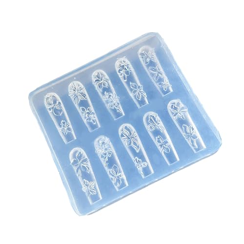 Silikonnägel Art Schablone Schimmel Für Komplizierte Prägeblütenkunst Maniküre Kreationen Nägel Accessoires Geprägter Nagel Charme Form von YANPINGJIA