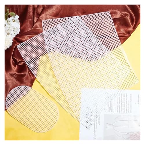 YANSHUYU Plastic Canvas FüR Taschen 1Set Kunststoff Mesh Canvas Tasche Blätter Kunststoff Net Abdeckung Handwerk Handtasche Zubehör Handwerk Stricken Mesh Tuch Kreuzstich Stoff(White Small Grid) von YANSHUYU