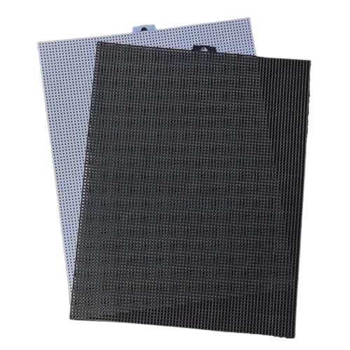 YANSHUYU Plastic Canvas FüR Taschen Netzstoff Canvas Stoff for Kreuzstich Knüpfhaken Handarbeit Tasche Teppich Haken Bastelbedarf Gitter Nähzubehör Kreuzstich Stoff(7tc33.5x26cm-Black) von YANSHUYU
