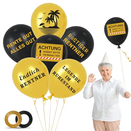 48 Stück Ruhestand Luftballons, Rente Deko Ruhestand Geschenk für Mann und Frau Ruhestand Party Pensionierung Party von YANSYUN