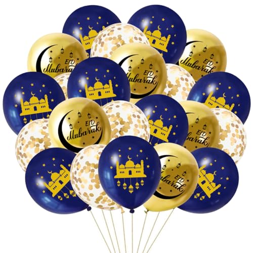 50 Pieces Eid Mubarak Ballon Set, Ramadan Mubarak Deko Set, Ramadan Ballon, Eid Mubarak Ramadan Feier Ramadan Party Dekoration, Muslimische Ramadan Latexballons, Eid Deko Girlande Luftballons von YANSYUN