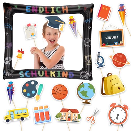Erster Schultag Foto Booth Requisiten, Einschulung Fotobox Accessoires, Bilderrahmen für Klassenzimmerdekoration Willkommensrahmen, Schulanfang Photo Booth für Mädchen und Jungen, Schuleinführung Deko Erster Schultag Foto Booth Requisiten, Einschulung Fotobox Accessoires, Bilderrahmen für Klassenzimmerdekoration Willkommensrahmen, Schulanfang Photo Booth für Mädchen und Jungen, Schuleinführung Deko von YANSYUN