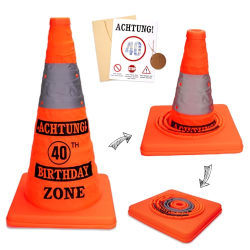 Sicherheitskegel 40 Geburtstag Männer, 40 Geburtstagsgeschenk, Faltkegel Warnkegel und Grußkarte Geburtstag, Mehrzweck-Popup-Reflektierender Sicherheitskegel, BIRTHDAY ZONE Lustige Party Dekoration Sicherheitskegel 40 Geburtstag Männer, 40 Geburtstagsgeschenk, Faltkegel Warnkegel und Grußkarte Geburtstag, Mehrzweck-Popup-Reflektierender Sicherheitskegel, BIRTHDAY ZONE Lustige Party Dekoration von YANSYUN