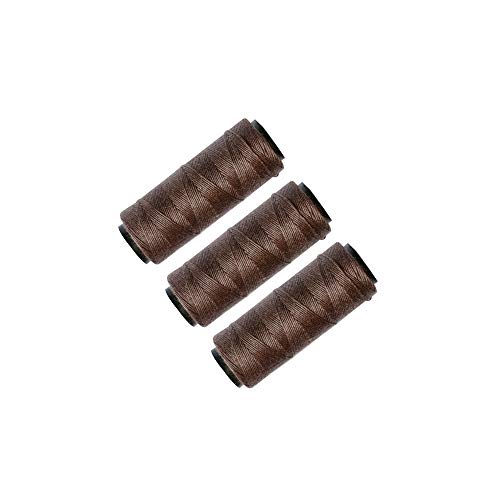 3 Rollen Nähgarn für Nähen Haarverlängerungen Perücken DIY (Braun) von YANTAISIYU