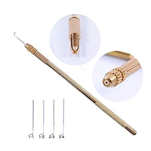 Häkeln Nadel für Haarverlängerungen Nadeln für Spitze Perücken Mit 4 Stk. perückennadel +1 Messinghalter von YANTAISIYU