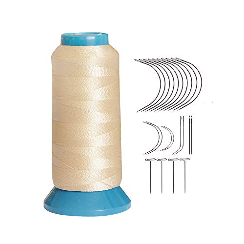 YANTAISIYU Beige 210D Polyester Nähgarn + 12 Stück 9 cm C Nadeln zum Nähen von YANTAISIYU