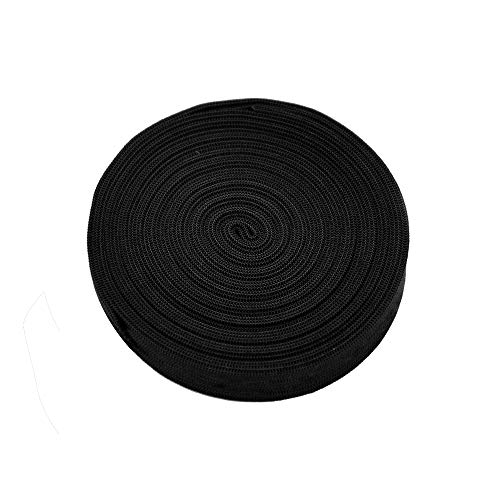 Schwarzes Gummiband Elastisches Band zum Nähen für Perücken, Heimwerken, Nähen, Basteln (0.6inch X5.5 yard) von YANTAISIYU
