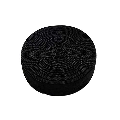 Schwarzes Gummiband Elastisches Band zum Nähen für Perücken, Heimwerken, Nähen, Basteln (1inch X 5.5yard) von YANTAISIYU