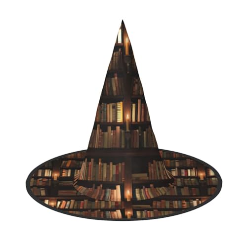 YANYU Bibliotheks-Bücherregal, Buchdruck, vielseitiger Halloween-Hut für Erwachsene, Hexenhut, Kostüm, leicht, Cosplay, Halloween-Dekoration YANYU Bibliotheks-Bücherregal, Buchdruck, vielseitiger Halloween-Hut für Erwachsene, Hexenhut, Kostüm, leicht, Cosplay, Halloween-Dekoration von YANYU