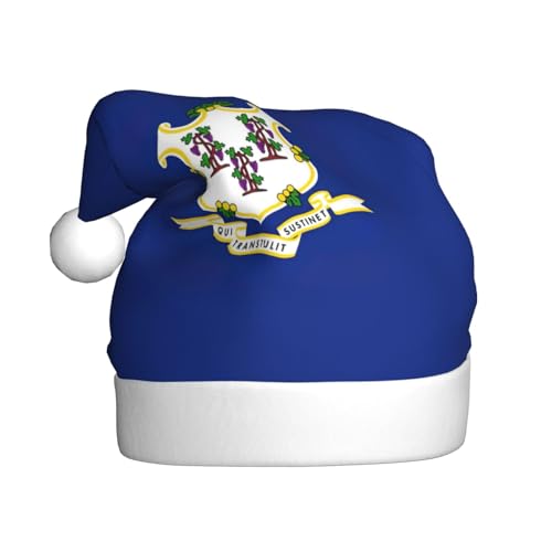 YANYU Connecticut State Flag Print Christmas Beanie Santa Hat Christmas Headbands For Adults Funny Christmas Party YANYU Connecticut State Flag Print Christmas Beanie Santa Hat Christmas Headbands For Adults Funny Christmas Party von YANYU