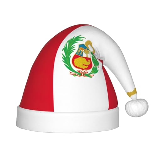 YANYU Festliche Weihnachtsmütze mit Peru-Flagge, personalisierbar, Weihnachtsmannmütze, Urlaubsparty-Zubehör, Weihnachtsmütze YANYU Festliche Weihnachtsmütze mit Peru-Flagge, personalisierbar, Weihnachtsmannmütze, Urlaubsparty-Zubehör, Weihnachtsmütze von YANYU