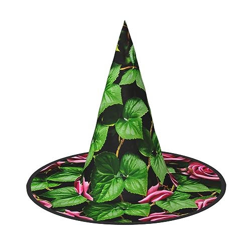 YANYU Floraler Rosen-Efeu mit Blättern, Frühlingsdruck, Karnevalshut, faltbarer Hut für Damen, Kostümpartys, Maskerade und Themenveranstaltungen von YANYU