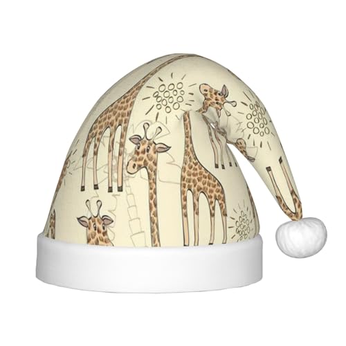 YANYU Handgezeichneter Giraffen-Druck, festliche Weihnachtsmütze, personalisierbar, Weihnachtsmannmütze, Urlaubsparty-Zubehör, Weihnachtsmütze YANYU Handgezeichneter Giraffen-Druck, festliche Weihnachtsmütze, personalisierbar, Weihnachtsmannmütze, Urlaubsparty-Zubehör, Weihnachtsmütze von YANYU