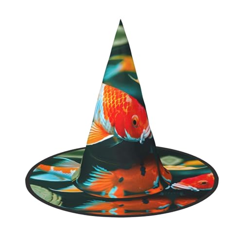 YANYU Hübscher Koi-Fisch-Druck, vielseitiger Halloween-Hut für Erwachsene, Hexenhut, Kostüm, leicht, Cosplay, Halloween-Dekoration YANYU Hübscher Koi-Fisch-Druck, vielseitiger Halloween-Hut für Erwachsene, Hexenhut, Kostüm, leicht, Cosplay, Halloween-Dekoration von YANYU