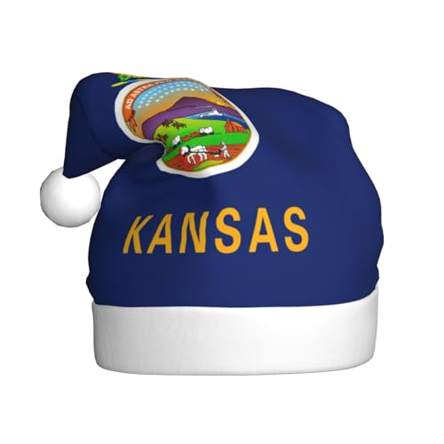 YANYU Kansas State Flag Print Christmas Beanie Santa Hat Christmas Headbands For Adults Funny Christmas Party YANYU Kansas State Flag Print Christmas Beanie Santa Hat Christmas Headbands For Adults Funny Christmas Party von YANYU