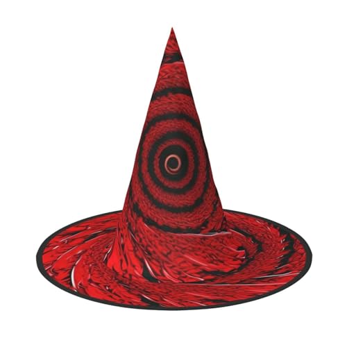 YANYU Rote Blume Wirbel Spirale Druck Karneval Unisex Kostüm Halloween Hexenhut für Partys Maskeraden Rollenspiel YANYU Rote Blume Wirbel Spirale Druck Karneval Unisex Kostüm Halloween Hexenhut für Partys Maskeraden Rollenspiel von YANYU