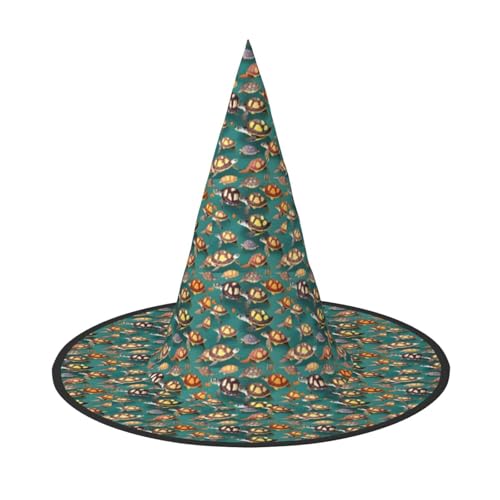 YANYU Viele Tiere Meeresschildkröten Druck Karneval Unisex Kostüm Halloween Hexenhut für Partys Maskeraden Rollenspiele YANYU Viele Tiere Meeresschildkröten Druck Karneval Unisex Kostüm Halloween Hexenhut für Partys Maskeraden Rollenspiele von YANYU