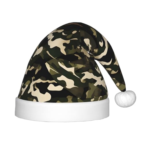 YANYU Weihnachtsmütze mit Camouflage-Druck, personalisierbar, Weihnachtsmannmütze, Urlaubsparty-Zubehör, Weihnachtsmütze YANYU Weihnachtsmütze mit Camouflage-Druck, personalisierbar, Weihnachtsmannmütze, Urlaubsparty-Zubehör, Weihnachtsmütze von YANYU
