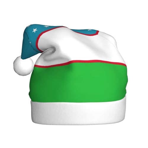 YANYU Weihnachtsmütze mit Flagge der Republik Usbekistan, Weihnachtsmannmütze, Stirnbänder für Erwachsene, lustige Weihnachtsfeier YANYU Weihnachtsmütze mit Flagge der Republik Usbekistan, Weihnachtsmannmütze, Stirnbänder für Erwachsene, lustige Weihnachtsfeier von YANYU