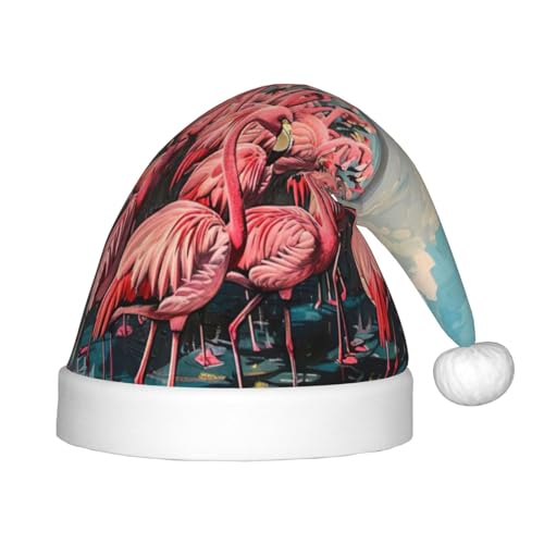YANYU Weihnachtsmütze mit Flamingo-Druck, personalisierbar, Weihnachtsmannmütze, Urlaubsparty-Zubehör, Weihnachtsmütze YANYU Weihnachtsmütze mit Flamingo-Druck, personalisierbar, Weihnachtsmannmütze, Urlaubsparty-Zubehör, Weihnachtsmütze von YANYU