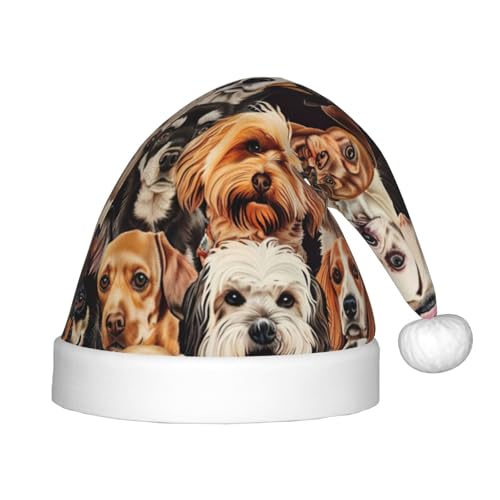 YANYU Weihnachtsmütze mit Hundemuster, personalisierbar, Weihnachtsmannmütze, Urlaubsparty-Zubehör, Weihnachtsmütze YANYU Weihnachtsmütze mit Hundemuster, personalisierbar, Weihnachtsmannmütze, Urlaubsparty-Zubehör, Weihnachtsmütze von YANYU
