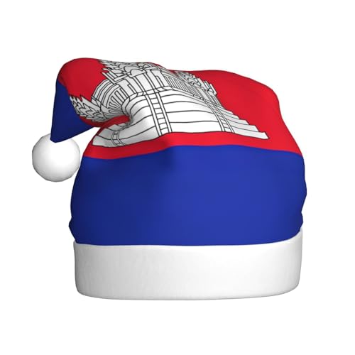 YANYU Weihnachtsmütze mit Kambodscha-Flagge, Weihnachtsmannmütze, Stirnbänder für Erwachsene, lustige Weihnachtsfeier YANYU Weihnachtsmütze mit Kambodscha-Flagge, Weihnachtsmannmütze, Stirnbänder für Erwachsene, lustige Weihnachtsfeier von YANYU