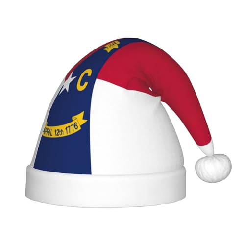 YANYU Weihnachtsmütze mit Nord-Carolina-Flagge, personalisierbar, Weihnachtsmannmütze, Urlaubsparty-Zubehör, Weihnachtsmütze YANYU Weihnachtsmütze mit Nord-Carolina-Flagge, personalisierbar, Weihnachtsmannmütze, Urlaubsparty-Zubehör, Weihnachtsmütze von YANYU