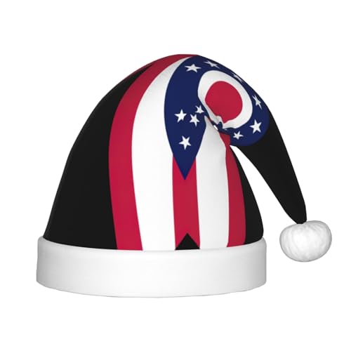 YANYU Weihnachtsmütze mit Ohio-Staatsflagge, personalisierbar, Weihnachtsmannmütze, Urlaubsparty-Zubehör, Weihnachtsmütze YANYU Weihnachtsmütze mit Ohio-Staatsflagge, personalisierbar, Weihnachtsmannmütze, Urlaubsparty-Zubehör, Weihnachtsmütze von YANYU