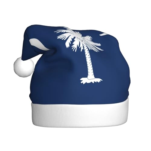 YANYU Weihnachtsmütze mit South Carolina Flagge, Weihnachtsmannmütze, Stirnbänder für Erwachsene, lustige Weihnachtsfeier YANYU Weihnachtsmütze mit South Carolina Flagge, Weihnachtsmannmütze, Stirnbänder für Erwachsene, lustige Weihnachtsfeier von YANYU