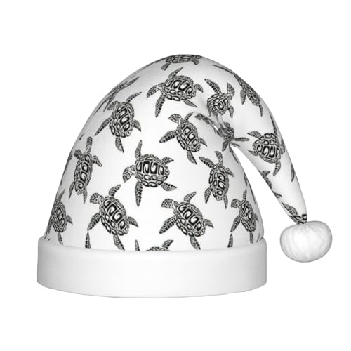 YANYU Weihnachtsmütze mit Tiermotiven, Meeresschildkröten, personalisierbar, Weihnachtsmannmütze, Urlaubsparty-Zubehör, Weihnachtsmütze von YANYU
